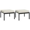 vidaXL Tabourets de jardin et coussins sable lot de 2 60x60x35cm acier