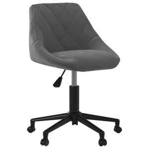 vidaXL Chaise pivotante de bureau Gris fonc&eacute; Velours