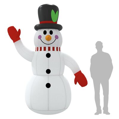 vidaXL Bonhomme de neige gonflable avec LED 300 cm