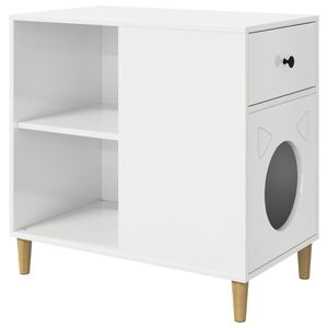vidaXL Maison pour chat Blanc Brillant 72 x 42,5 x 70 cm
