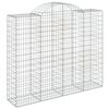 vidaXL Panier de gabions arqu&eacute; 200x50x160/180 cm Fer galvanis&eacute;