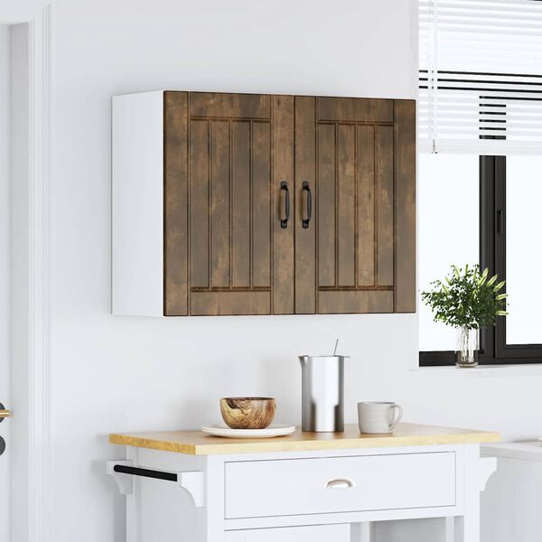 vidaXL Armoire murale de cuisine Lucca ch&ecirc;ne fum&eacute; bois ing&eacute;nierie