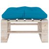 vidaXL Repose-pied palette de jardin avec coussin bleu bois de pin