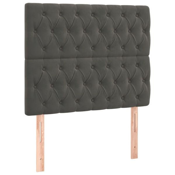 vidaXL T&ecirc;te de lit Gris fonc&eacute; 100x7x118/128 cm Velours