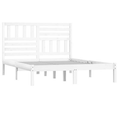 vidaXL Cadre de lit sans matelas blanc 150x200 cm bois de pin massif