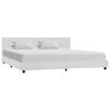 vidaXL Cadre de lit Blanc Similicuir 180x200 cm