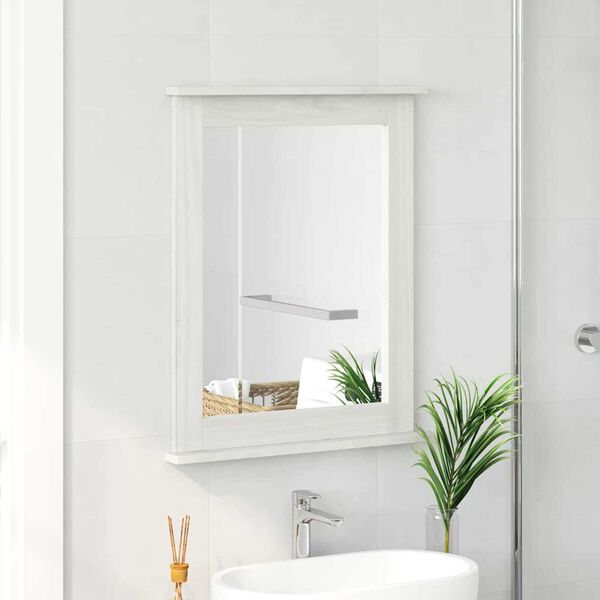 vidaXL Miroir VIGO Blanc 55,5 x 5 x 70 cm Bois massif en pin