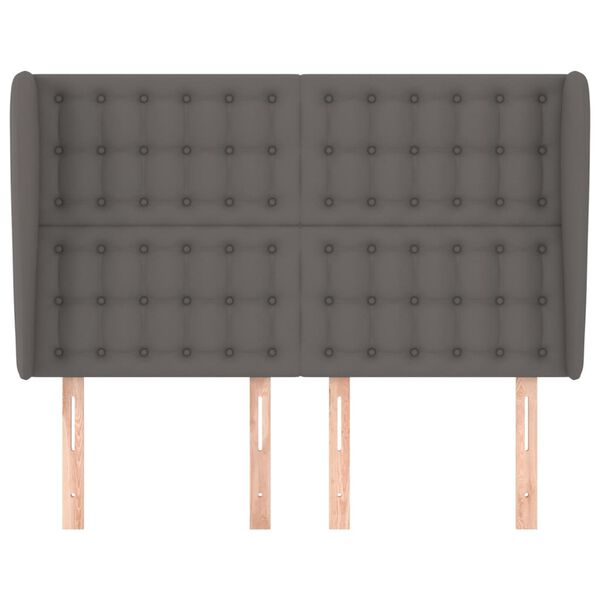 vidaXL T&ecirc;te de lit avec oreilles Gris 147x23x118/128 cm Similicuir