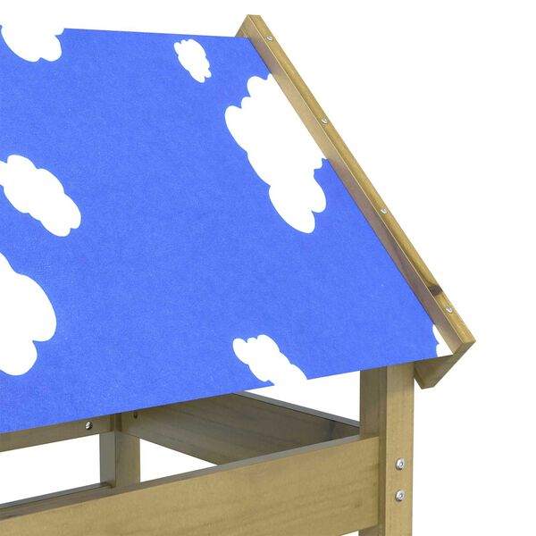 vidaXL Tour de jeu Marron 85 x 52,5 x 239 cm Bois solide impr&eacute;gn&eacute;