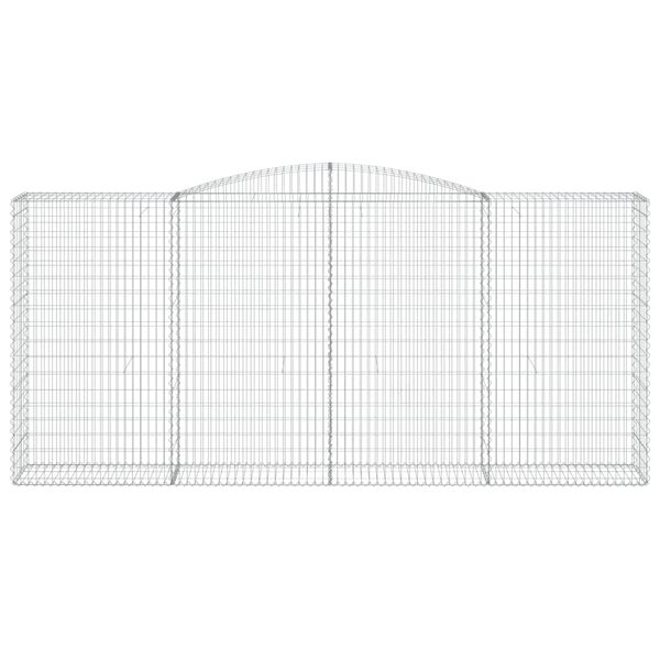 vidaXL Paniers à gabions arqués 7 pcs 400x50x180/200 cm Fer galvanisé