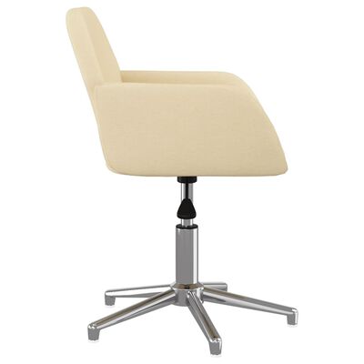 vidaXL Chaise pivotante de bureau Crème Tissu