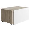 FMD Table basse extensible Blanc et ch&ecirc;ne