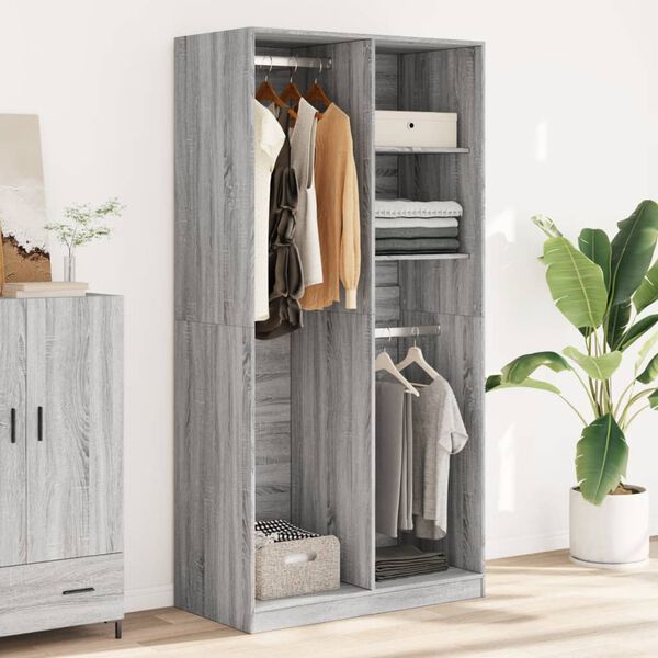 vidaXL Garde-robe sonoma gris 100x50x200 cm bois d'ing&eacute;nierie