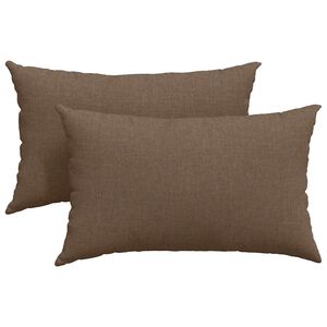 vidaXL Coussins de canap&eacute; 2 pc tissu Marron 50 x 30 cm