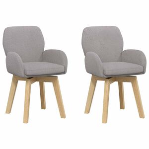 vidaXL Chaises de salle &agrave; manger pivotantes 2 pc Boucl&eacute; Gris clair
