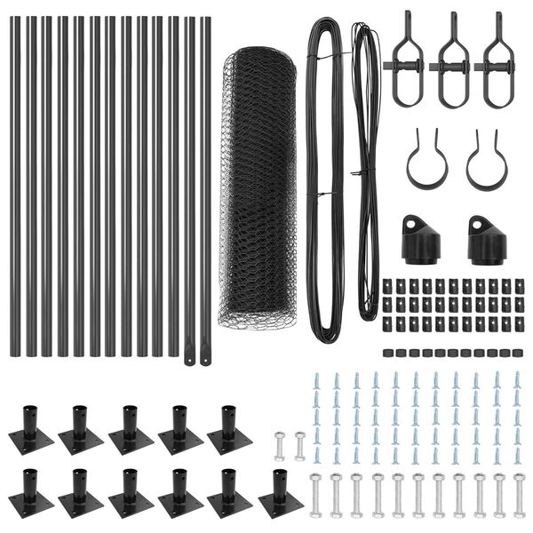 vidaXL Poteau de cl&ocirc;ture. Gris 25 x 0,4 m (maille de 25 mm)