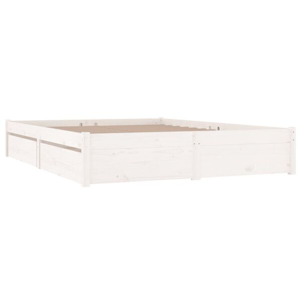 vidaXL Cadre de lit sans matelas avec tiroirs blanc 200x200 cm