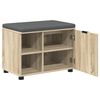 vidaXL Banc d'entr&eacute;e avec coussin Uni Ch&ecirc;ne Sonoma 60 x 38 x 46 cm