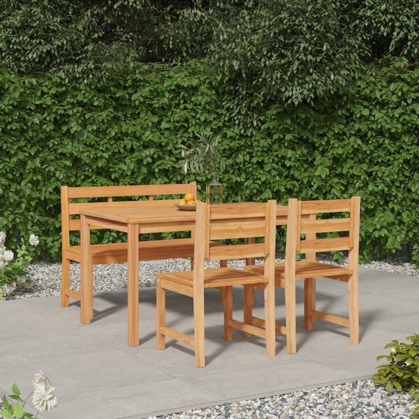 vidaXL Ensemble &agrave; manger de jardin 4 pcs Bois de teck massif