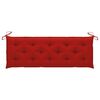 vidaXL Banc de jardin avec coussin rouge 150 cm Bois de teck massif