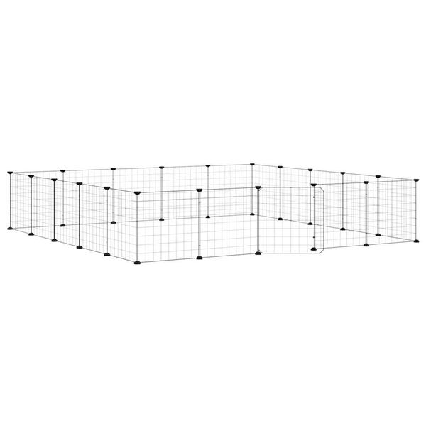 vidaXL Cage animaux de compagnie &agrave; 20 panneaux et porte Noir 35x35 cm
