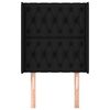 vidaXL Tête de lit avec oreilles Noir 83x16x118/128 cm Tissu