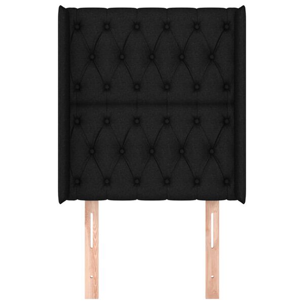 vidaXL Tête de lit avec oreilles Noir 83x16x118/128 cm Tissu