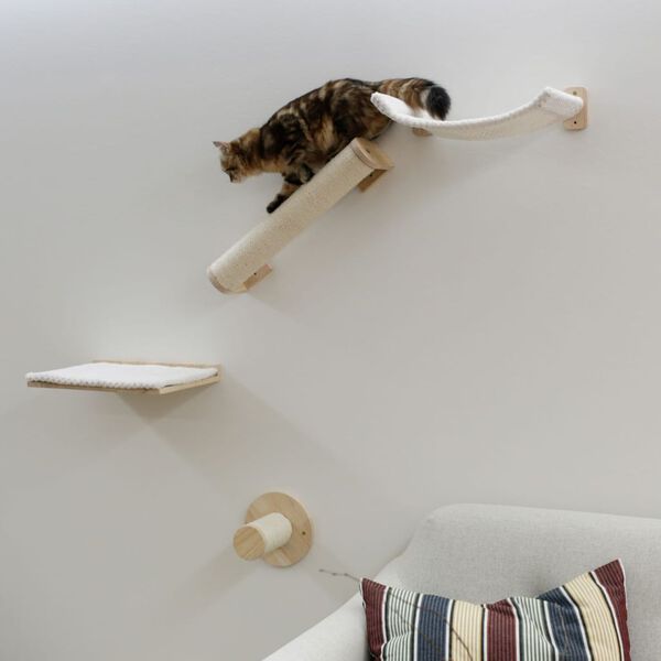 Kerbl Mur d'escalade pour chats Alps 52x14x33 cm Naturel et blanc
