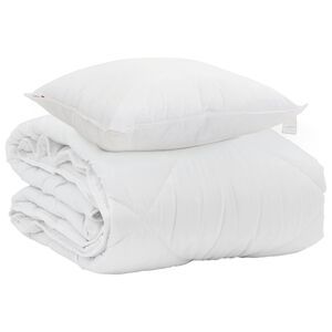 vidaXL Duvet d'&eacute;t&eacute; simple avec oreiller 2 pcs Blanc Microfibre
