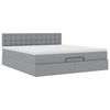 vidaXL Lit ottoman avec matelas gris clair 160x200 cm tissu