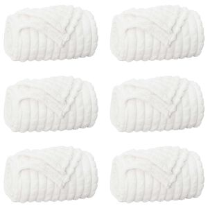 vidaXL Couvertures &agrave; jeter 6 pc Blanc 200 x 150 cm 4.5 kg Toison