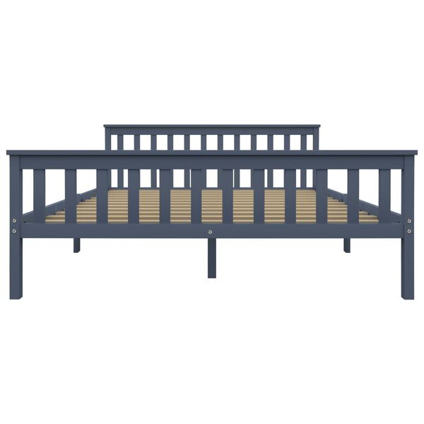 vidaXL Cadre de lit avec 2 tiroirs Gris Bois de pin massif 160x200 cm