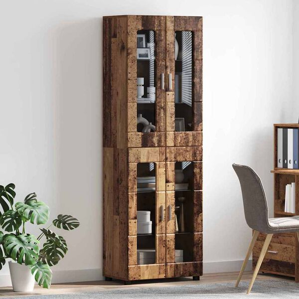 vidaXL Haut Armoire avec &eacute;tag&egrave;re FLORIN Bois ancien 60 x 35 x 182 cm