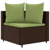 vidaXL Salon de jardin avec coussins 6 pcs marron résine tressée