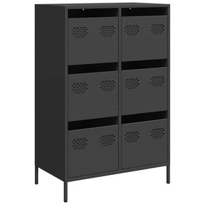vidaXL Buffet haut noir 68x39x101,5 cm acier