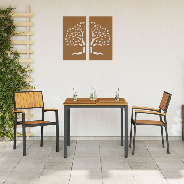 vidaXL Ensemble de salle à manger pour jardin 3 pcs Noir