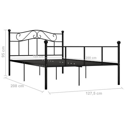 vidaXL Cadre de lit sans matelas noir métal 120x200 cm