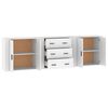 vidaXL Buffets 3 pcs Blanc Bois d'ingénierie