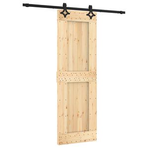 vidaXL Porte coulissante Naturel et noir 70 x 210 cm