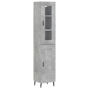 vidaXL Buffet haut Gris b&eacute;ton 34,5x34x180 cm Bois d'ing&eacute;nierie