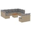 vidaXL Salon de jardin avec coussins 12 pcs beige r&eacute;sine tress&eacute;e