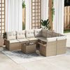 vidaXL Ensemble de canap&eacute; de jardin 9 pcs Beige Poly rotin