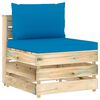 vidaXL Salon de jardin 9 pcs avec coussins Bois impr&eacute;gn&eacute; de vert
