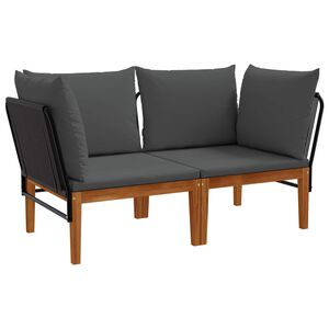 vidaXL 2 pc Bois d'acacia massif et corde Naturel