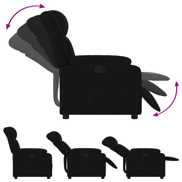 vidaXL Fauteuil inclinable Noir Tissu