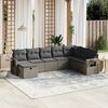 vidaXL Salon de jardin 8 pcs avec coussins gris r&eacute;sine tress&eacute;e