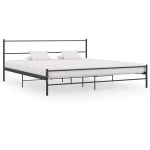 vidaXL Cadre de lit sans matelas noir m&eacute;tal 180x200 cm