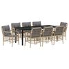 vidaXL Ensemble de salle &agrave; manger pour jardin 9 pc Beige polyrotin