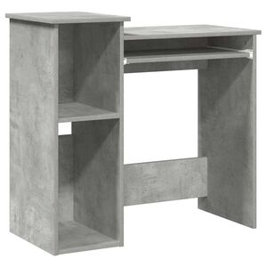 vidaXL Bureau avec &eacute;tag&egrave;res gris b&eacute;ton 84x40x78 cm bois d'ing&eacute;nierie