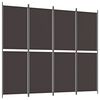 vidaXL Cloison de séparation 4 panneaux Marron 200x220 cm Tissu